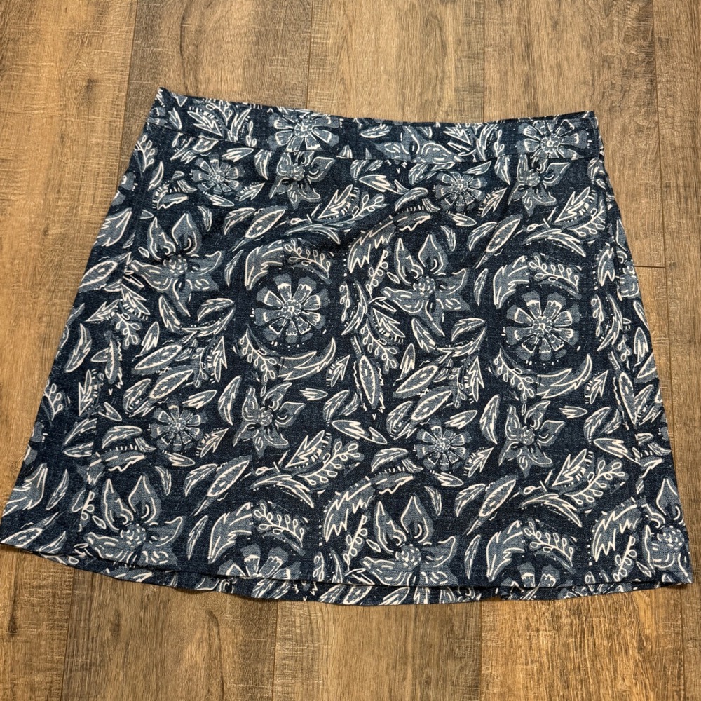 RipSkirt Hawaii Length 2 Sz XL Navy Floral Wrap Skirt Pockets Coverup Quick Dry